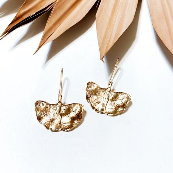 Ginkgo drop earrings #725 - Picture 1 of 2